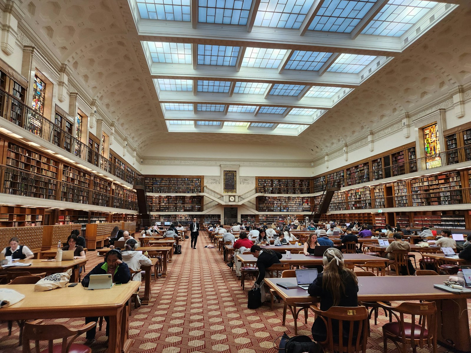 A large library filled with books